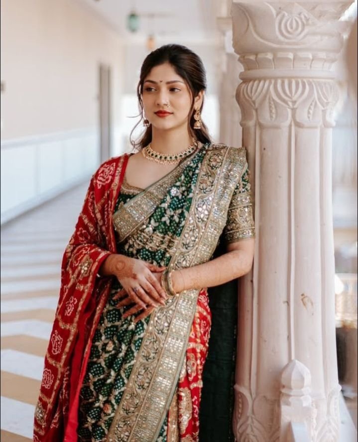 Darbhanga Maroon Banarasi Silk Linen Saree